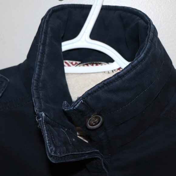 Hollister Navy Sherpa Lined Button Down Jacket Size M - Picture 7 of 7